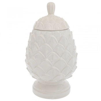Διακοσμητικός Ανανάς Με Καπάκι Κεραμικός Λευκός 24x24x41εκ. iliadis  88082