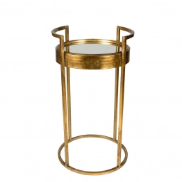 Τραπεζάκι Σαλονιού Με Καθρέπτη Μεταλλικό Χρυσό Art Et Lumiere 42x76εκ. 00197