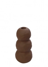 Κηροπήγιο Κεραμικό Καφέ ESPIEL 8,3x8,3x16,5εκ. KLA322K4