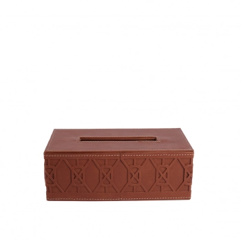 Θήκη Για Χαρτομάντηλα Δερματίνη Καφέ 24x13x8,5εκ. ESPIEL FER106