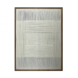 Πίνακας Με Ξύλινη Κορνίζα Και Νήμα Μπεζ-Γκρι ESPIEL 60x3x80εκ. NIM110