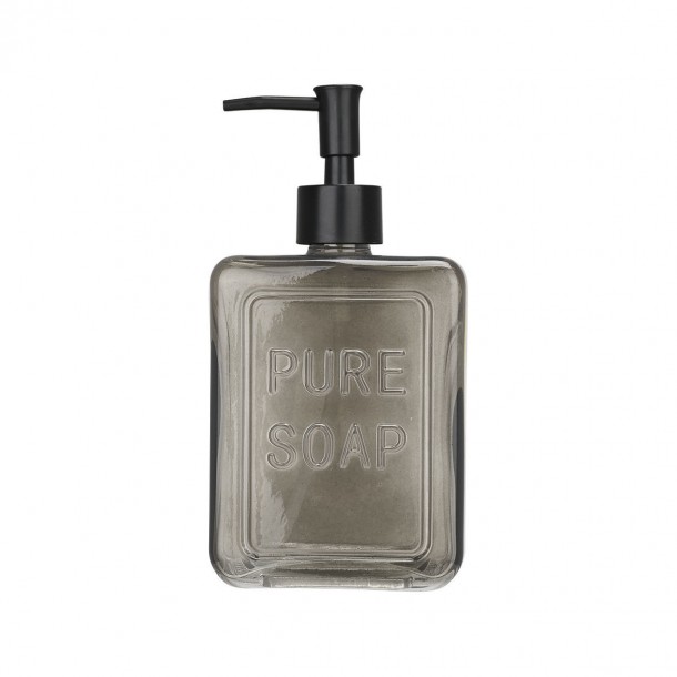 Ντισπένσερ Γυάλινο 520ml-6x9,5x19,5εκ. Γκρι Pure Soap Estia 02-34726