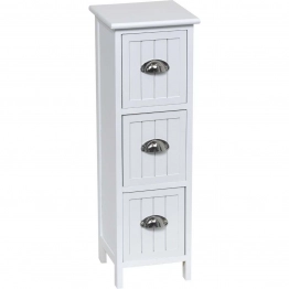 Συρταριέρα MDF Με 3 Συρτάρια Λευκή 25x25x77εκ. MRShome 1255000