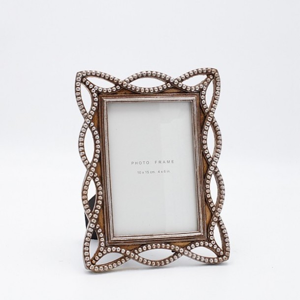 Κορνίζα Polyresin Με Πέρλες Μπρονζέ 10x15εκ. ESTHETI 815-00066