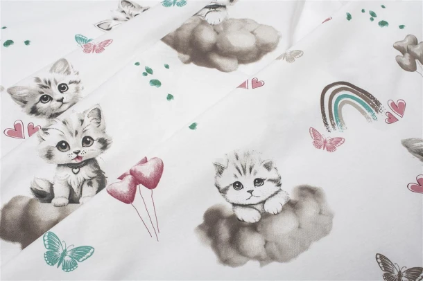 Σεντόνι Μεμονωμένο Βαμβακερό Λίκνου 80x110εκ. Kitten 560 Petrol DimCol