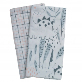 Σετ Σεντόνια Polycotton Λίκνου 70x120εκ. Fun 4879 Γκρι-Πράσινο-Σομόν Das Baby