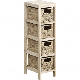 Συρταριέρα MDF Με 4 Συρτάρια 17x24x65εκ. Μπεζ MRShome 1237000
