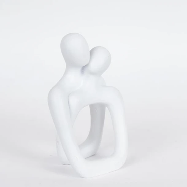 Διακοσμητικό Επιτραπέζιο Ζευγάρι Polyresin Λευκό 10,5x8x18εκ. ESTHETI 752-27166