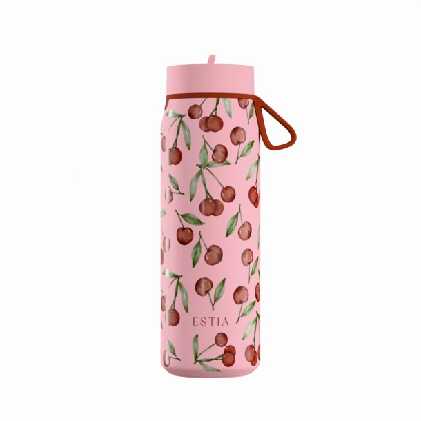 Θερμός Με Καλαμάκι Ανοξείδωτος Cherry Rose Save The Aegean Estia 500ml 01-42431