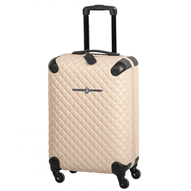 Βαλίτσα Καμπίνας 55x37x22εκ. Premium 7504 Leather Like Ivory Greenwich Polo Club