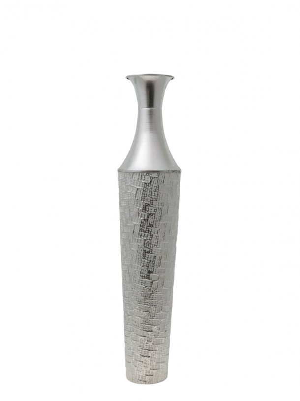 Βάζο Επιδαπέδιο Μεταλλικό Ασημί 14,7x70εκ. Zen Collection 24.6.49663