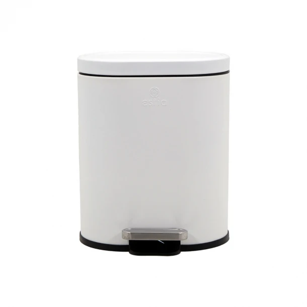 Καλάθι Απορριμάτων 6lt Μεταλλικό Soft Close Λευκό Ovoid Estia 24,4x21,5x2,4εκ. 02-21429