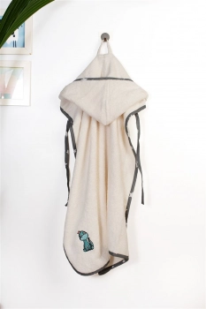 Κάπα Με Κέντημα Bebe 75x85εκ. Dinosaur 181 Ecru-Grey Dimcol