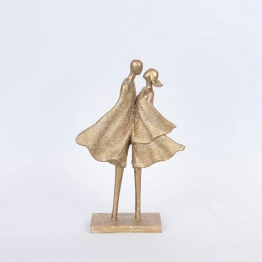 Διακοσμητικό Επιτραπέζιο Ζευγάρι Polyresin Χρυσό 21,5x9x34εκ. ESTHETI 752-27083