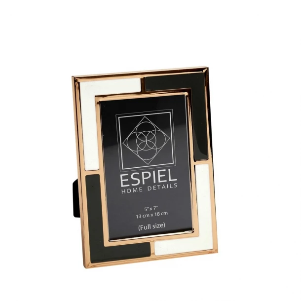 Κορνίζα Μεταλλική Λευκή-Γκρι ESPIEL 15x20εκ. FAM707