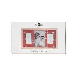 Κορνίζα Ξύλινη Για Φωτογραφία & 2 Αποτυπώματα Του Μωρού Σας 32x2,3x19εκ. Rainbow Terracotta Petit Artichaut PA1705