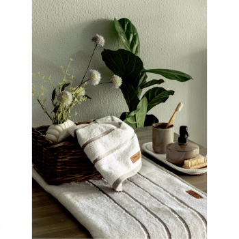 Πετσέτα Προσώπου Μεμονωμένη Βαμβακερή 50x90εκ. Prive White Makis Tselios