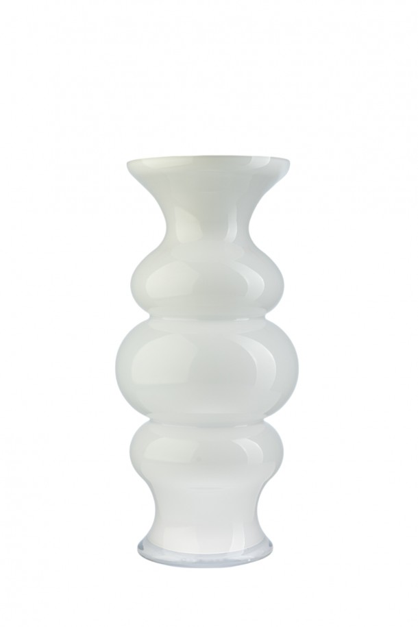 Βάζο Χειροποίητο Γυάλινο Λευκό 19,2x40εκ. Zen Collection 24.32.49834