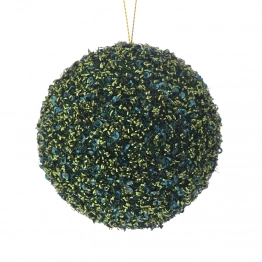 Χριστουγεννιάτικη Μπάλα Polyfoam Σμαραγδί Glitter 8εκ. iliadis 83499