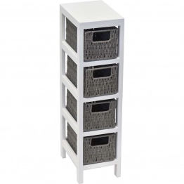 Συρταριέρα Με 4 Συρτάρια MDF Γκρι-Λευκή 17x24x65εκ. MRShome 1296000