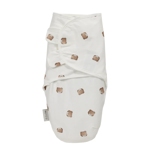 Υπνόσακος Βρεφικός Βαμβακερός 1.0Tog Ιδανικός Για Φάσκιωμα 0-3 Μηνών/50-62εκ. Swaddle Bear Multicolor Meyco MEY-155.242.00.01A