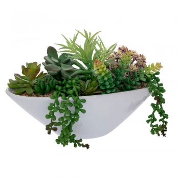 Γλαστράκι Παχύφυτο Κεραμικό Λευκό 20,5εκ. iliadis 92676