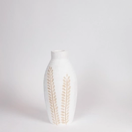 Βάζο Ξύλινο Λευκό-Natural 13x13x30εκ. ESTHETI 819-00682