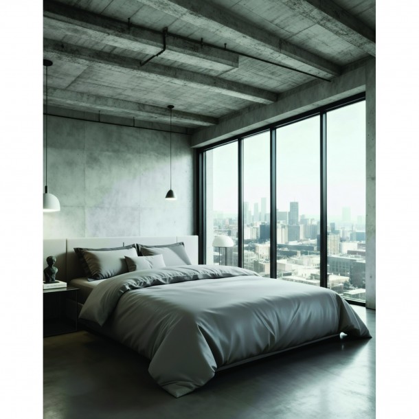 Σεντόνι Μεμονωμένο Βαμβακοσατέν King 270x290εκ. City 3 Dark Grey Makis Tselios