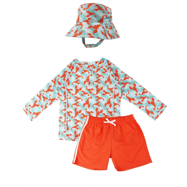 Σετ Μαγιό Με Bucket Καπέλο Και Μπλούζα UV 3 Ετών Lobster Zoocchini ZOO16019