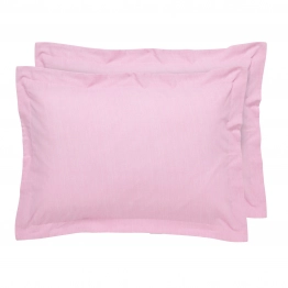 Ζεύγος Μαξιλαροθήκες Polycotton 50x70+5εκ. Oxford Casual 5450 Pink Das Home