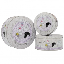 Κουτί Σετ 3τμχ Μεταλλικό Στρογγυλό 20x9εκ.-17x8εκ.-13,5x7εκ. iliadis 89951