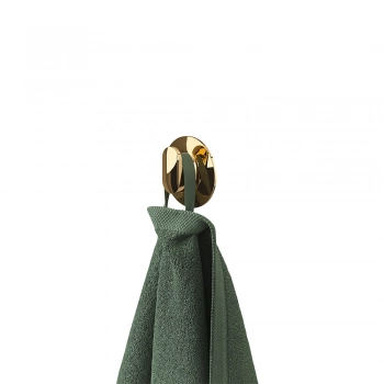 Άγκιστρο Medium Cooper Με Αυτοκόλλητη Βάση Τοίχου Polished Gold 3,8x1,7x3,8εκ. Tiger 800555