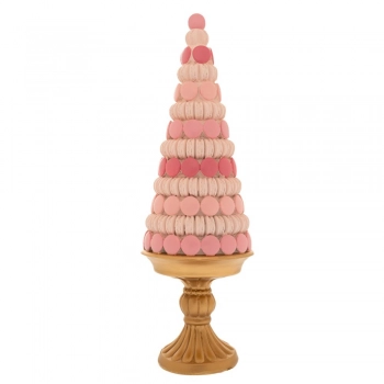 Χριστουγεννιάτικο Δέντρο Macaron Polyresin Ροζ-Χρυσό 14x14x41εκ. iliadis 86963