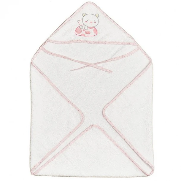 Κάπα Βαμβακερή 75x75εκ. Bear Ροζ 40231