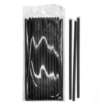 Καλαμάκια Σετ 25τμχ Χάρτινα Μαύρα 0,6x20εκ. Homie 17-73