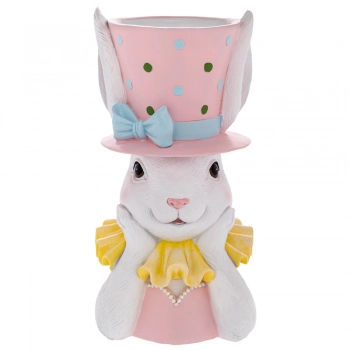 Κασπώ Λαγουδίνα Polyresin 17,8x16,3x34εκ. Ροζ iliadis 92317