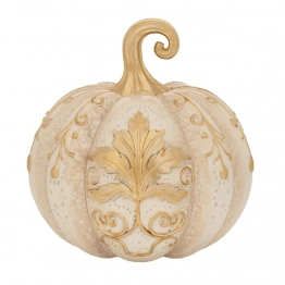 Διακοσμητική Κολοκύθα Polyresin Εκρού-Χρυσή 19,5x19,5x19,5εκ. iliadis 90707