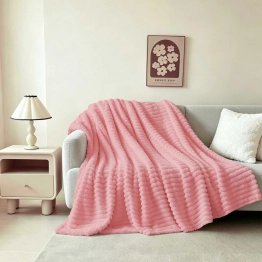Κουβέρτα Faux Fur Καναπέ 100x150εκ. Persa Pink Melinen 20006620