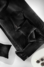 Ριχτάρι Τριθέσιος Με Μαξιλαροθήκη Τεχνητής Γούνας Crusty Black 170x300εκ. Guy Laroche