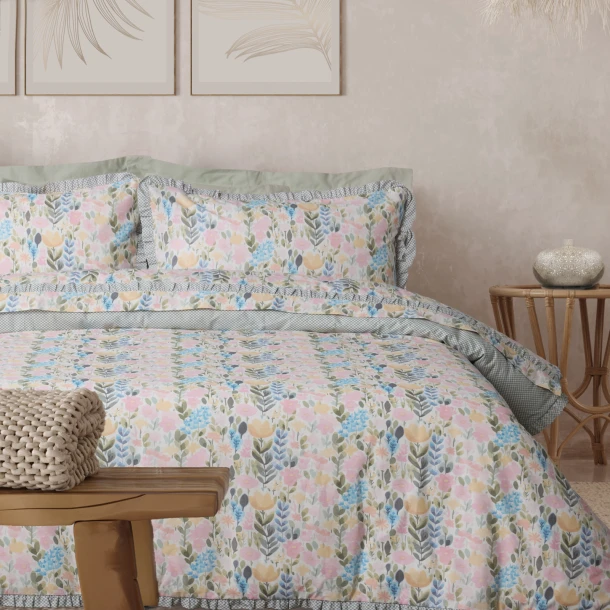 Σετ Παπλωματοθήκη Βαμβακερή Υπέρδιπλη 220x240εκ. Daily 3184 Multi Das Home