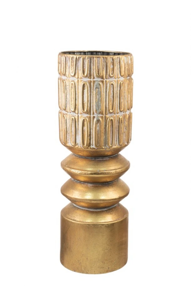 Βάζο Μεταλλικό Χρυσό-Λευκό 13,5x13,5x40,5εκ. Zen Collection 24.38.51027