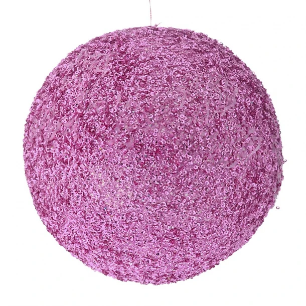 Χριστουγεννιάτικη Μπάλα Polyfoam Ροζ Glitter 20εκ. iliadis 83545
