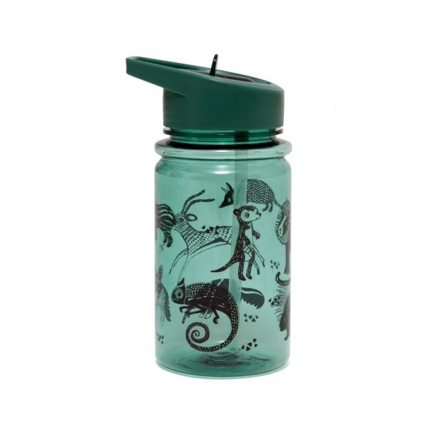 Παγούρι Με Καλαμάκι Tritan Black Animals 400ml Petit Monkey PTM-DB25
