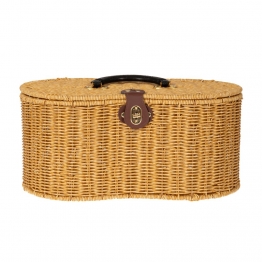 Καλάθι Πικ Νικ Rattan-Πλαστικό Κρεμ iliadis 41x23,5x19/26εκ. 85945