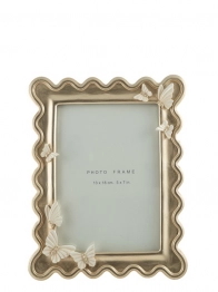 Κορνίζα Polyester Σαμπανί Με Μπεζ Πεταλούδες 13x18εκ. Zen Collection 25.50.52361