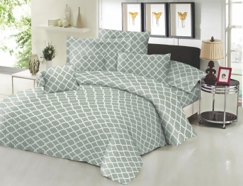 Σεντόνι Μεμονωμένο Εμπριμέ Polycotton Υπέρδιπλο 220x240εκ. Montana Olive Komvos Home 7002201-56