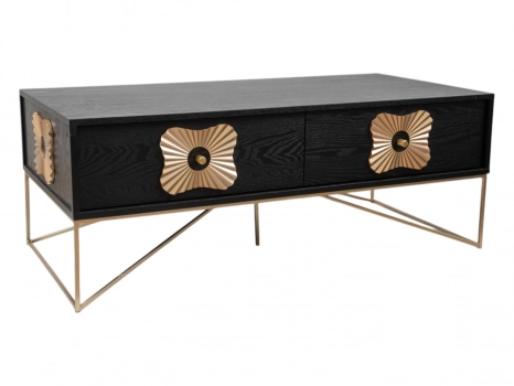 Τραπεζάκι Σαλονιού Mdf Μαύρο-Χρυσό 120x60x45εκ. Zen Collection 24.39.51293