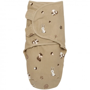 Υπνόσακος Βρεφικός Βαμβακερός 1.0Tog Ιδανικός Για Φάσκιωμα 0-3 Μηνών/50-62εκ. Swaddle Forest Animals Sand Meyco MEY-155.165.33.01