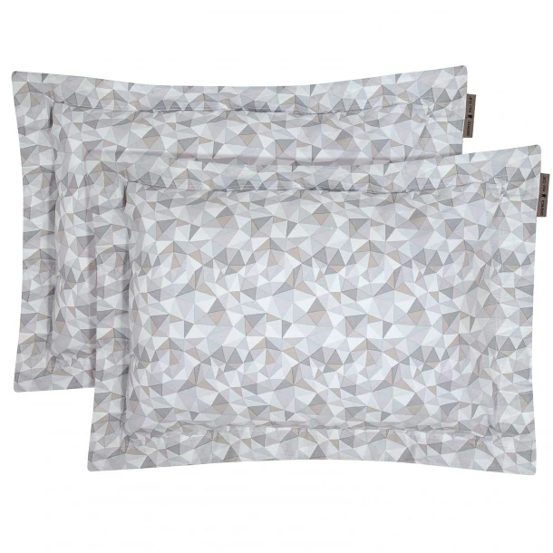 Ζεύγος Μαξιλαροθήκες Oxford Βαμβακερές 50x70+5εκ. Loft 2378 Beige-Grey Greenwich Polo Club