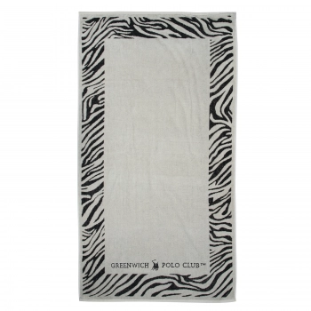 Πετσέτα Θαλάσσης Βαμβακερή 90x170εκ. Essential 3885 Μαύρη-Ιβουάρ Greenwich Polo Club